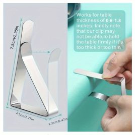   6 cleme din oțel inoxidabil pentru față de masă, clemă metalică