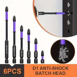   Set de 6 șurubelnițe magnetice Oauee D1, rezistente la șocuri, cu lamă zimțată antiderapantă