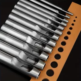   Set Perforator Piele Sintetică din Oțel Carbon, 10 bucăți
