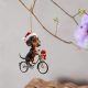 ornament câine teckel biciclist de Crăciun