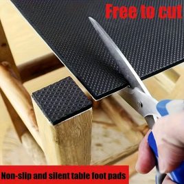   2 pachete protecții din cauciuc negru autoadezive pentru mobilier