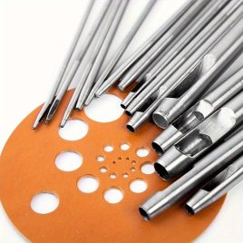 Set de 10 perforatoare rotunde din piele