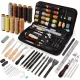 Set profesional de 59 piese pentru prelucrarea pielii - Accesorii metalice pentru piele cu canelură de cusut