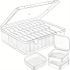 Set de 30 cutii de depozitare din plastic transparent cu organizator mare