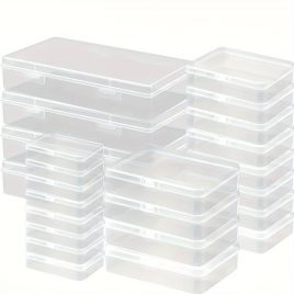 12 cutii de depozitare din plastic transparent