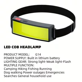   Lampă Frontală Ultra-Luminoasă COB Reîncărcabilă prin USB cu Durată Lungă de Viață a Bateriei