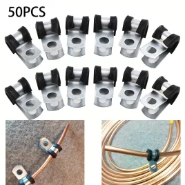   50 cleme de furtun de frână din oțel inoxidabil cu garnitură de cauciuc