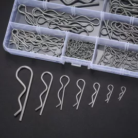   Set 100 de știfturi, cleme R din oțel inoxidabil, cleme de fixare cu arc