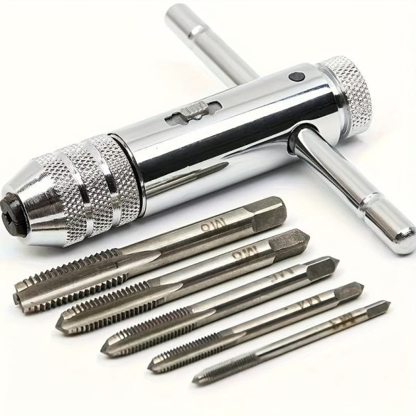 Set de 5 piese pentru robinete și filetare - oțel de înaltă calitate, filete de precizie pentru prelucrarea metalelor și întreținerea mașinilor