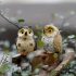 Set decorațiuni bufniță din rășină în miniatură