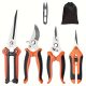 Set de 5 Unelte Ergonomice de Grădinărit din Oțel Inoxidabil cu Foarfecă de Tăiat, Lame de Înaltă Calitate și Geantă de Depozitare