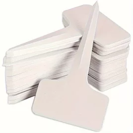50 etichete durabile albe din plastic tip T pentru plante