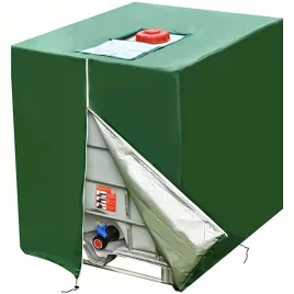   Capac pentru Rezervor de Apă IBC de 1000L pentru Exterior - Rezistent la Intemperii, Praf și Căldură cu Fermuar
