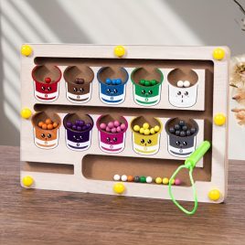   Labirint de Sortare a Culorilor din Lemn și Puzzle de Numărare