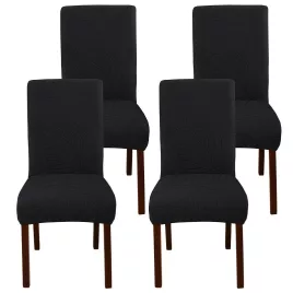 4 huse de scaun de sufragerie cu model de frunze