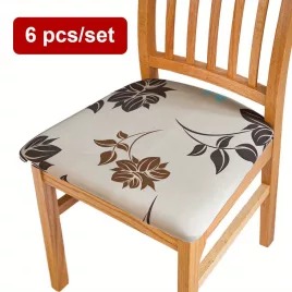 6 huse de scaun pentru dining cu motive florale