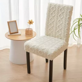   Husă elastică pentru scaun de dining cu model geometric din polar întărit