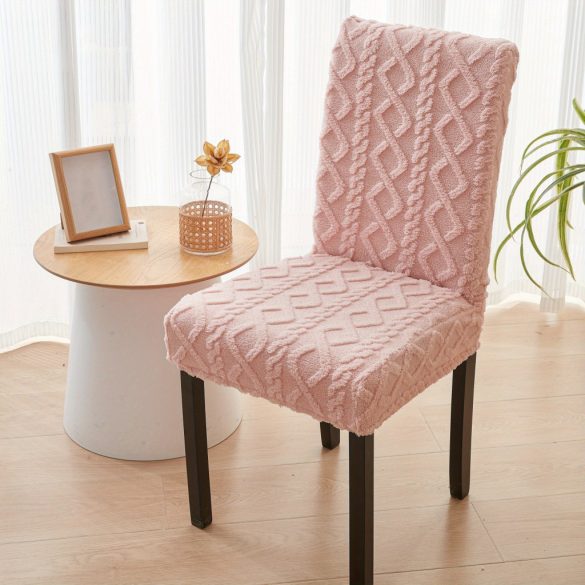 Husă elastică pentru scaun de dining cu model geometric din polar întărit