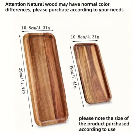   Tavă de Servire Versatilă din Lemn - Perfectă pentru Cafea, Ceai, Expunere și Depozitare Bijuterii, Fructe, Mâncare, Mic Dejun și Cină - Design cu Dungi, Ideală pentru Uz Casnic, Bucătărie, Restaurant