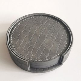   Set de suporturi pentru pahare din piele PU cu model crocodil de lux