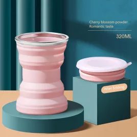   Pahar de apă pliabil din silicon rezistent la căldură, portabil