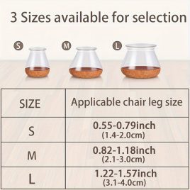   Set protecții din silicon pentru picioarele scaunului, 20 bucăți, cu finisaj metalic lustruit