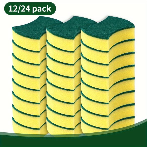 12 bureți de curățare premium, cu două fețe