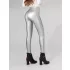 Leggings cu Talie Înaltă din Imitatie de Piele cu Căptușeală de Pluș