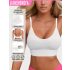 Sutien sport fără spate, stil yoga, cu guler clasic din tricotaj nervurat