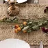 1 bucată traversă de masă din poliester țesut cu margine de dantelă