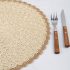 Set de 4 Suporturi Rotunde din Pânză Împletită Boho Chic