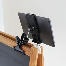   Suport universal din metal pentru telefon/tabletă, reglabil și rotativ la 360° cu clemă