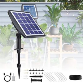   Sistem de irigare solar – kit automat de irigare prin picurare, dispozitiv de auto-udare, cu baterie de 2000 mAh