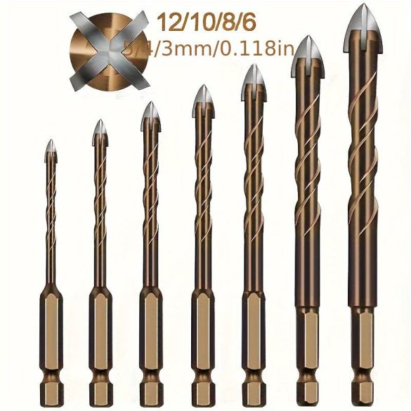 Set de 7 burghie ceramice cu coadă hexagonală