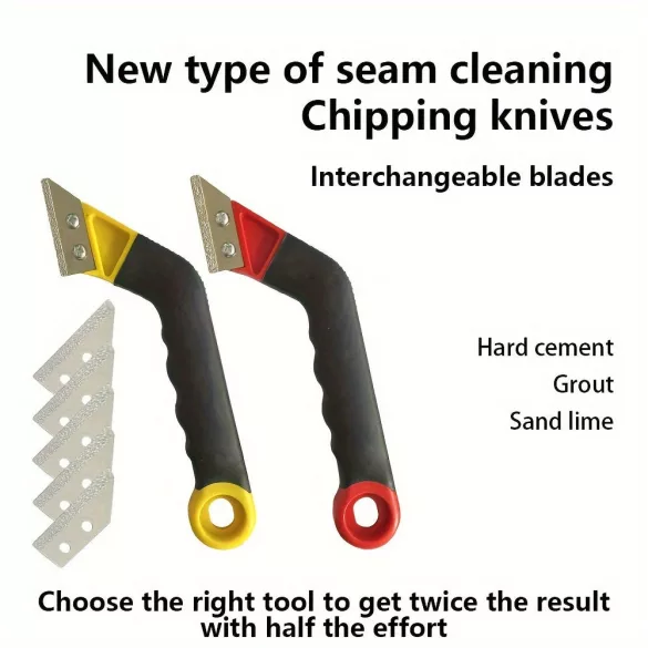 Set de unelte profesionale pentru curățarea rosturilor de gresie cu dălți