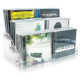   1 Bucată Suport Transparent din Acril cu 3 Niveluri pentru CD-uri