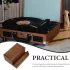Raft Premium Negru pentru Vinil și CD din Lemn