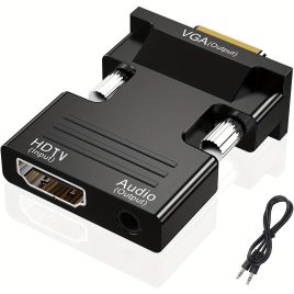   Adaptor HDTV-VGA convertor cu rezoluție 1080P și ieșire audio de 3,5 mm