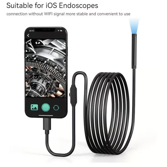 Cameră Endoscopică Industrială pentru Apple, Obiectiv 5.5mm, Rezoluție 1080P HD