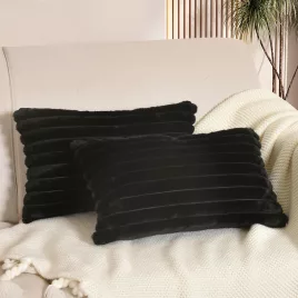   2 buc Huse de Pernă Decorative Moi și Confortabile cu Dungi