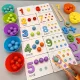 Joc educativ din lemn pentru copii cu numărătoare și asociere de culori