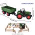 Set de joacă cu tractor verde și remorcă, cu mașină de fermier