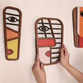 Set decorativ geometric boho pentru perete (3 bucăți)