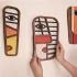 Set decorativ geometric boho pentru perete (3 bucăți)