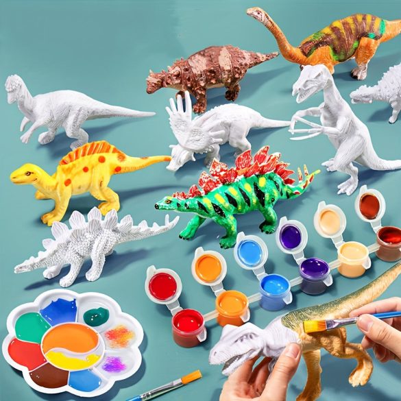 Set de pictură cu dinozauri, 6 bucăți