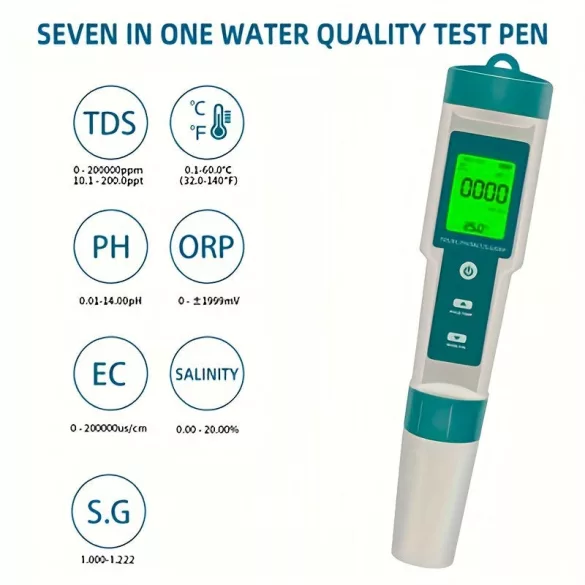 7 în 1 Tester de Calitatea Apei