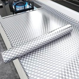   1 rolă de autocolant de bucătărie din aluminiu rezistent la temperaturi înalte