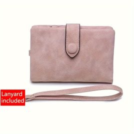   Portofel damă moale și confortabil – portmoneu compact maro cu închidere sigură snap