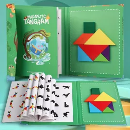 Set Tangram Magnetic Colorat pentru Copii