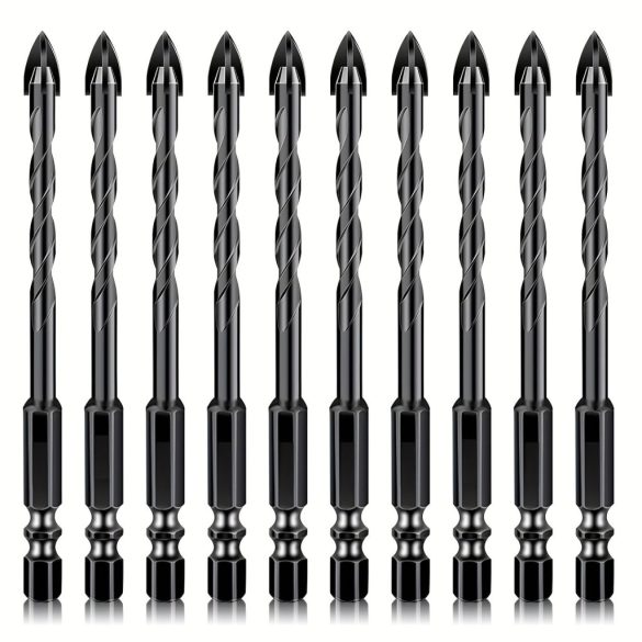 Set de 10 burghie multifuncționale cu vârfuri din carbură de tungsten